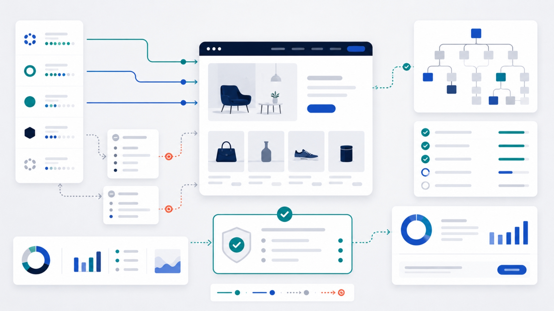 Abstract SaaS diagnostic interface showing website access rules, crawler paths, and scan indicators becoming clearer for AI visibility.